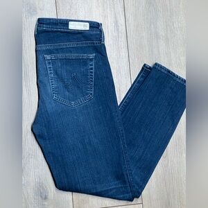 AG Denim Adriano Goldschmied The Prima Crop Mid-Rise Dark Jeans 27